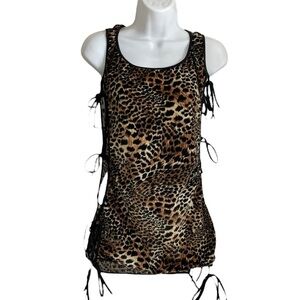 Womens animal print Mini Tank dress lingerie sleepwear